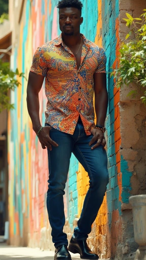 casual printed shirt outfit