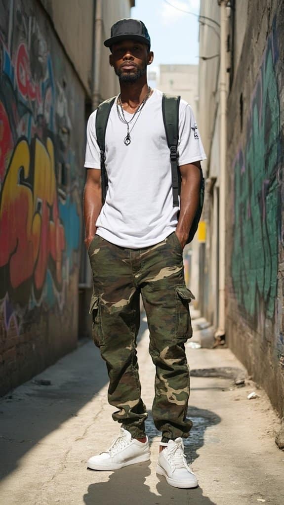 casual urban camouflage outfit