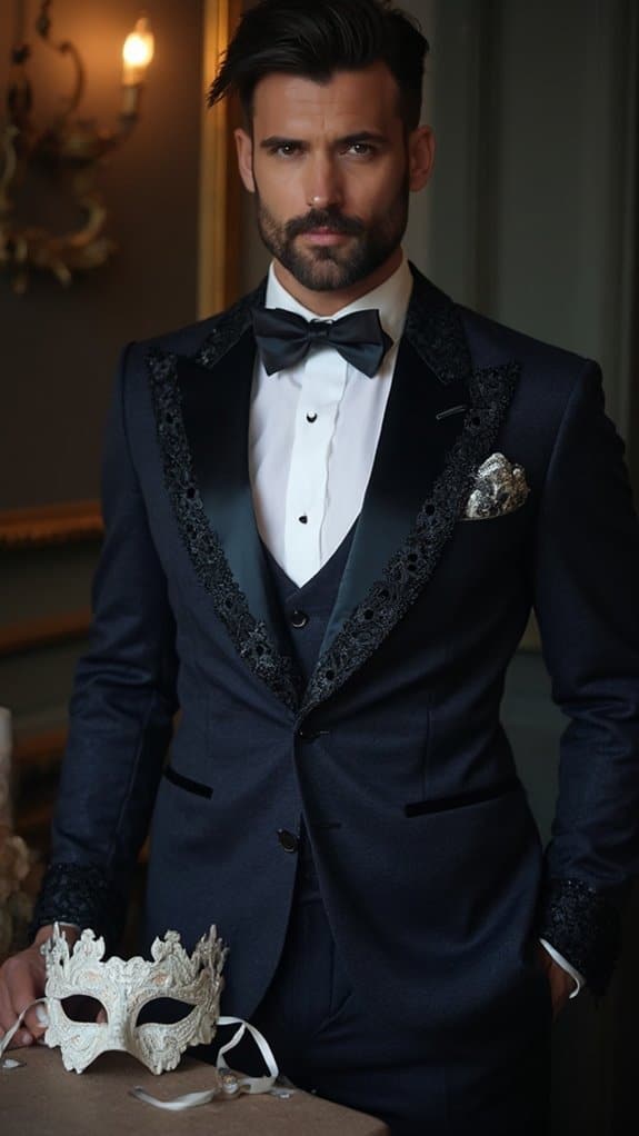 elegant lace detail suit