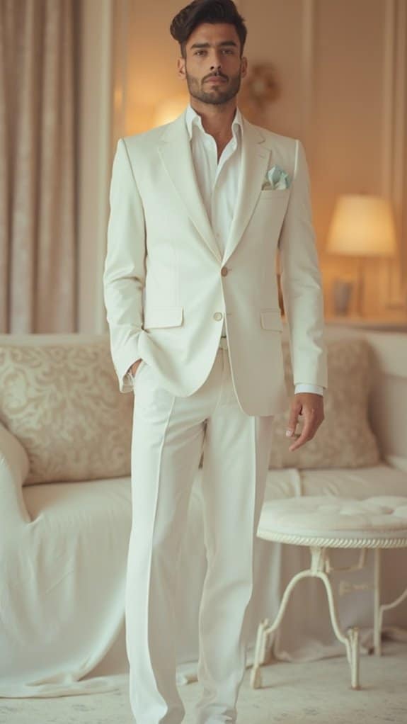 soft pastel colored suit