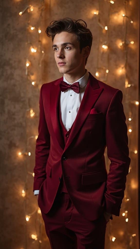 stylish deep red attire