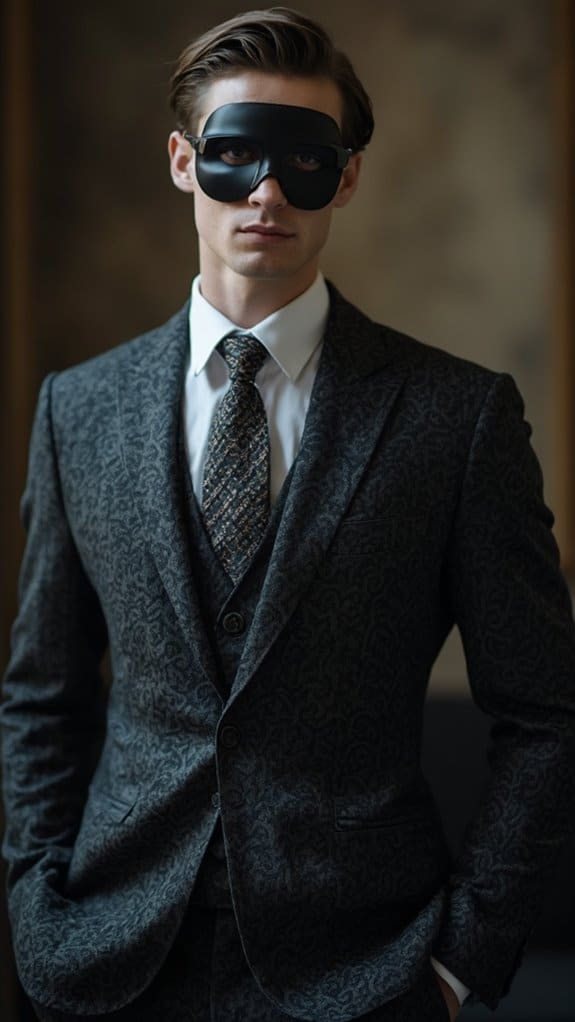 stylish textured suit ensemble