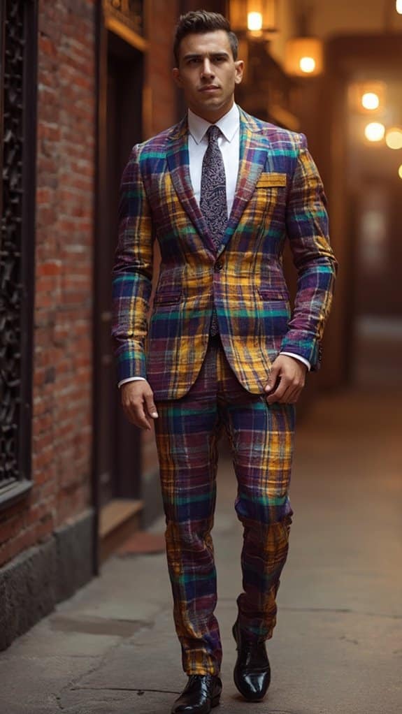 vibrant patterned formal attire